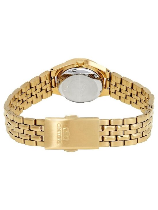 NWT Seiko Series 5 Automatic Gold Dial Ladies Watch
